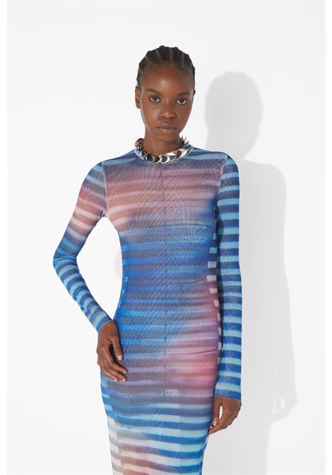 abito lungo air donna azzurro, blu e pesca JEAN PAUL GAULTIER | 25/03-W-DR030-M005P565034